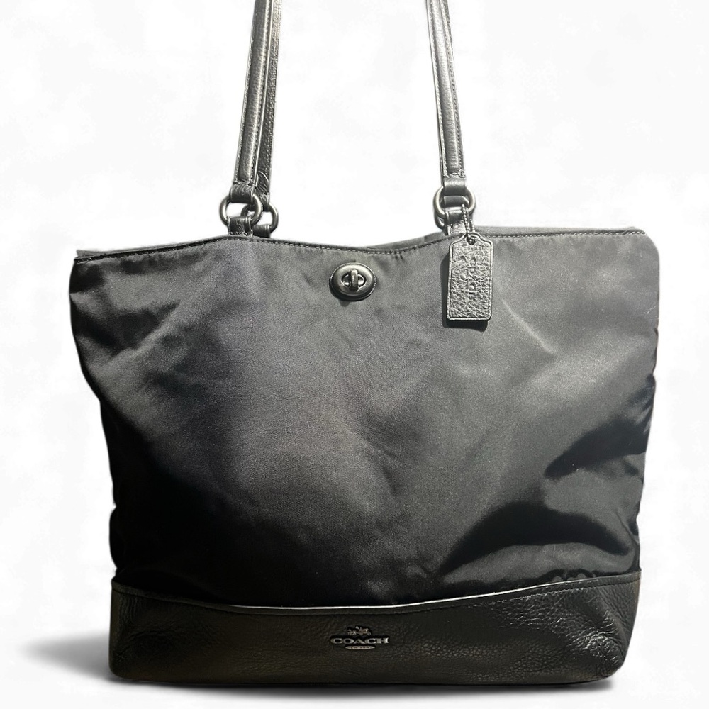 Coach Nylon and Leather Tote Bag